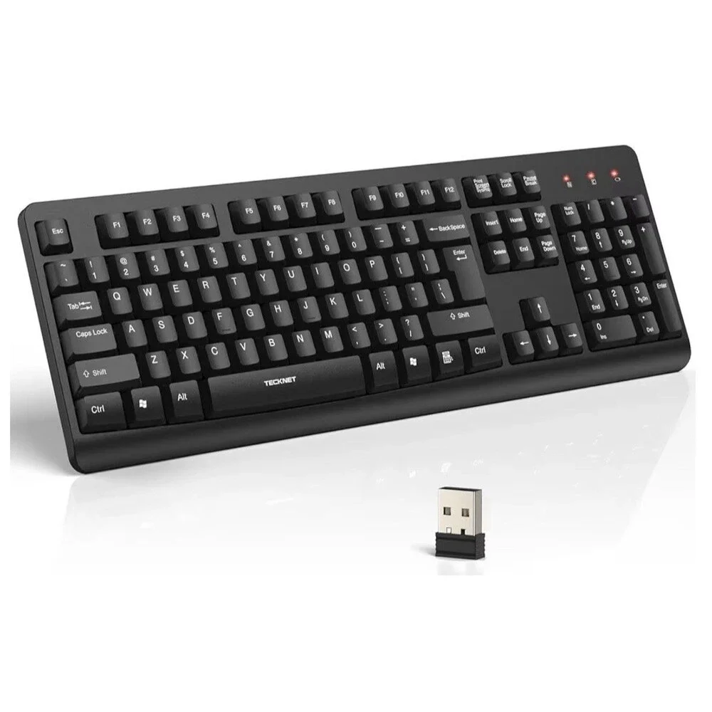 TECKNET Wireless Keyboard, 2.4G Silent Full-Size USB Keyboard with Number Pad...